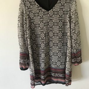 Long sleeve geometric dress